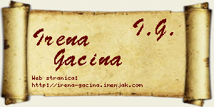 Irena Gaćina vizit kartica